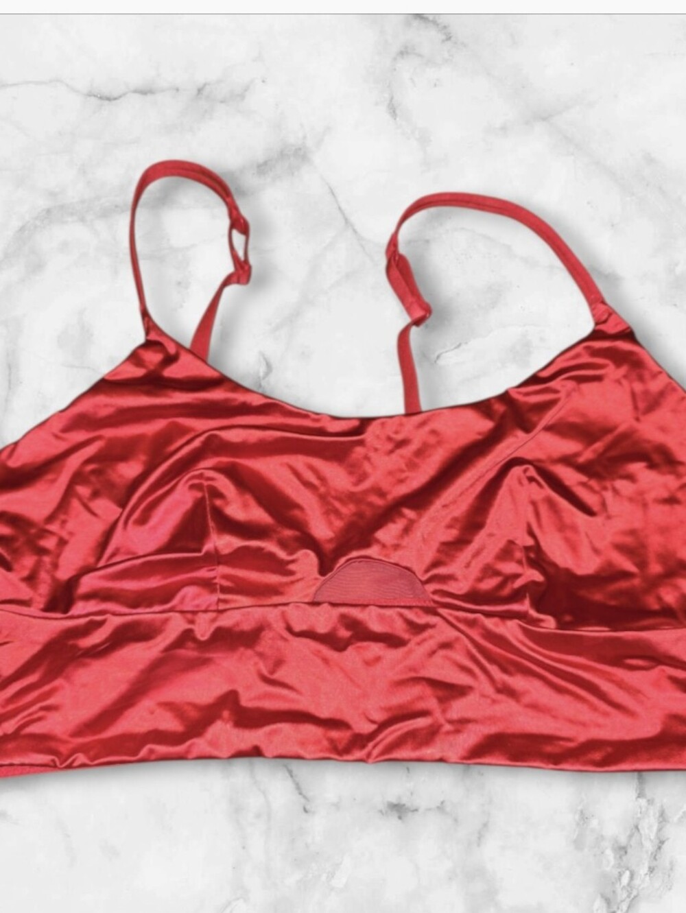 Auden Red Satin Bralette Tank - Free Thong